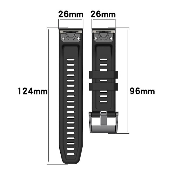 För Garmin Descent Mk2 26mm Silikon Sport Ren Färg Klockarmband CKX White