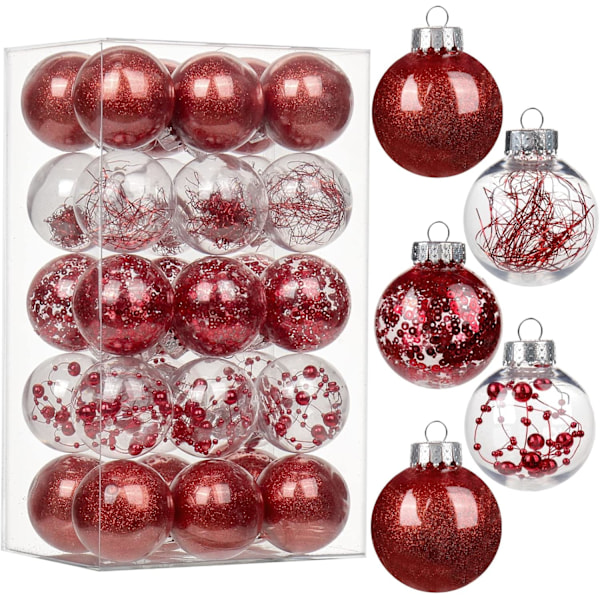 30PCS Christmas Balls Ornaments 2'' Shatterproof Christmas Tree Ornaments Set