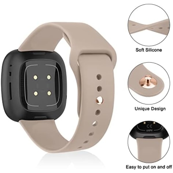 Blød, justerbar silikone-erstatningsrem til Fitbit Sense 2, Versa 3/4