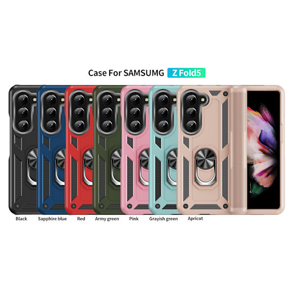 Nytt Samsung Z Fold 5 Sergeant Mobiltelefonfodral Fällbar Bil Magnetisk Fäste Skyddande Skal Anti-fall 4