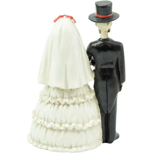 Ebros Kærlighed Dør Aldrig Bryllup Procession Brud Og Brudgom Skelet Par Figur 5,5\" Høj Dag For De Dødes DOD Blomster Rose Brude Løfte Ceremoni