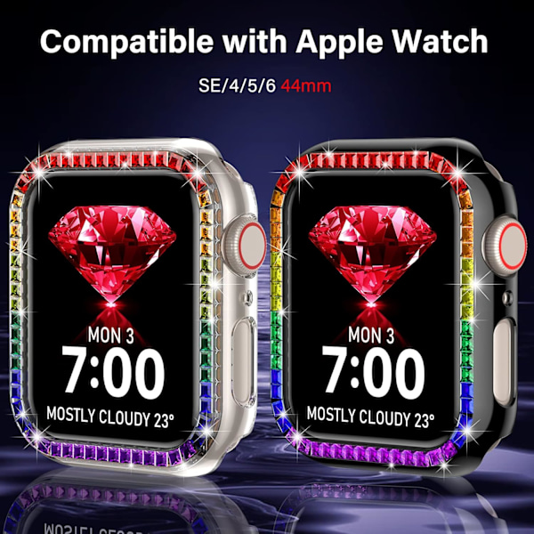 for Apple Watch Case 44mm Series 6/5/4/SE 2022, Multicolors Bling