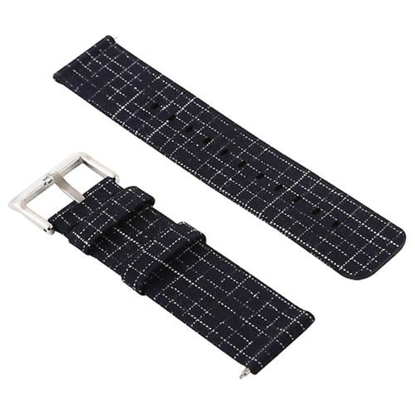 Simple Fashion Canvas Watch Band For Fitbit Versa / Versa 2 TQD Black Silver