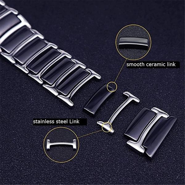 Kompatibel med   Galaxy Watch 7&FE&6&5&4&3 Band/40mm 44mm, 20mm rustfrit stålrem til mænd og kvinder til Garmin Venu/Galaxy Watch 5 Pro/Active