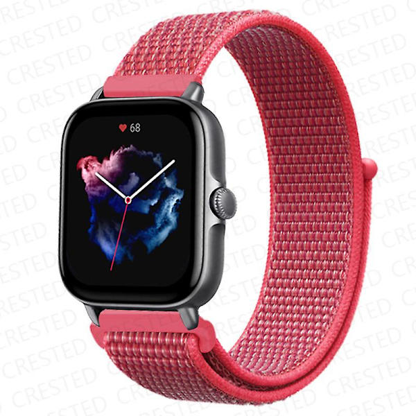 20mm 22mm Rem för Amazfit Gts/2/2e/4/3/mini Gtr 4/2/3/pro 47mm Stratos 3 Nylon Armband Pulseira Correa Amazfit Bip Rem Hibiscus powder 23 22mm