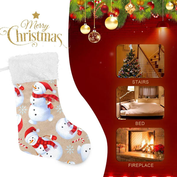 Julklapp, Personliga Julklappsstrumpor 2-pack Snögubbe Snöflinga Jul 18 tum Julstrumpor Hängande Ornament Eldstad