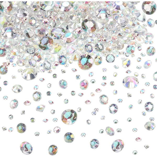 Klara diamanter Krystaller Akryl Edelstener - 4000 biter for bordspredning og dekorasjoner (Crystal AB)