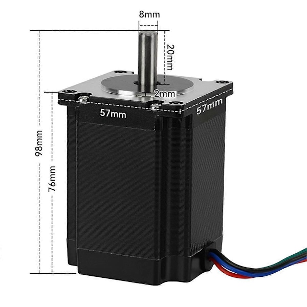 57 Steppermotor 1.2N 76mm 2.8A 2-fas 4-trådig för 3D-skrivare DIY Graveringsmaskin Motor 57 Steppermotor