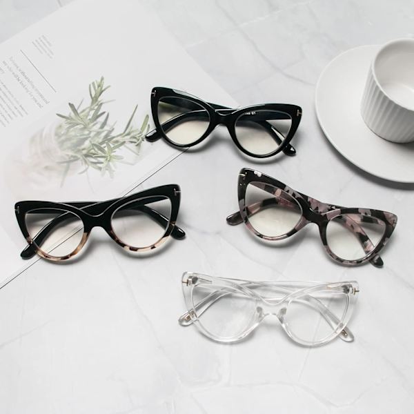 Cat Eye Lesebriller Fashion Søte Leser for Kvinner - 4 Par 1.5