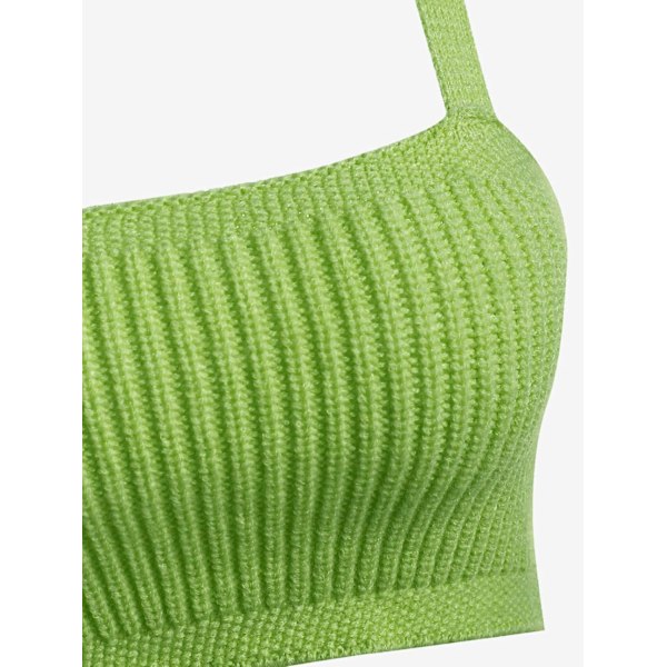 Kvinners sexy striper, selvbundet midriff-tråd strikket