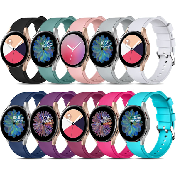 10 stk. No Gap-remme kompatibel med   Galaxy Watch 7 6 5 4 rem 40mm 44m, Galaxy Watch 5 Pro rem 45mm/Watch 6 4 Classic 42mm 46mm 43mm 47mm, 20mm