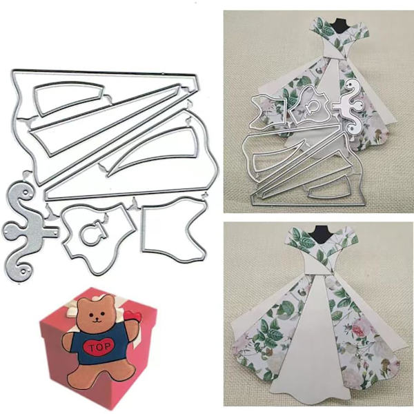 Prinsessekjole Stanseformer og Broschenål: Scrapbooking og Kortfremstilling