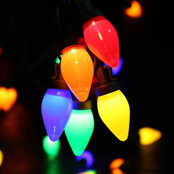 C7 Pærer Julelys - 50 LED 24ft Jordbær Lyskæde - Fe Lys til Udendørs, Indendørs, Have, Gård, Fest, Hjem, Krans, Girlande,