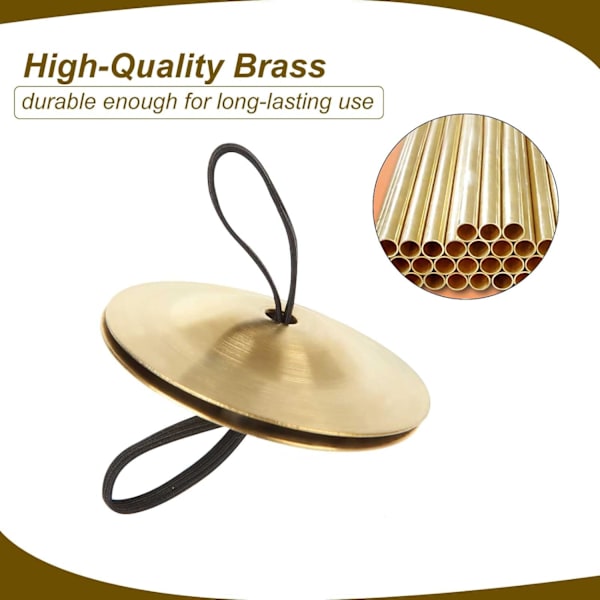 12 stk. Finger Cymbals mavedans, 5,3 cm guld messing fingerdans