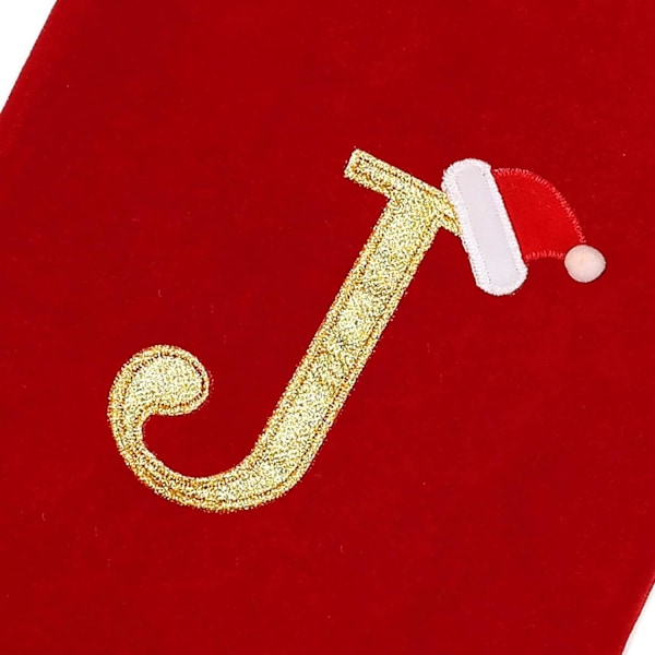 20 tums monogram julstrumpor - stora röda bokstavsstrumpor