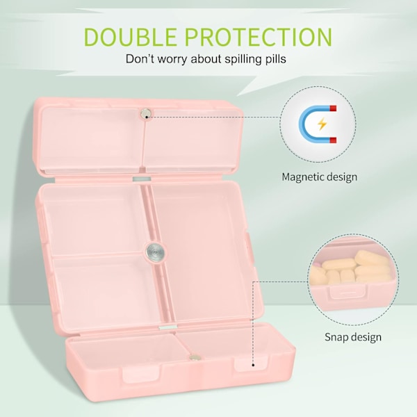 2 stk. Daily Pill Organizer, 7 rum Portable Pill