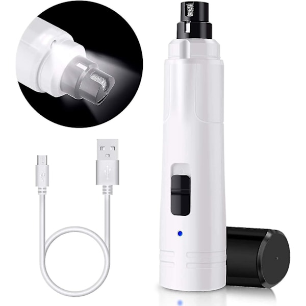 Casfuy hundeklosliper med LED-lys - Oppgradert 2-trinns elektrisk kraftig smertefri potepleie for små, mellomstore og store hunder