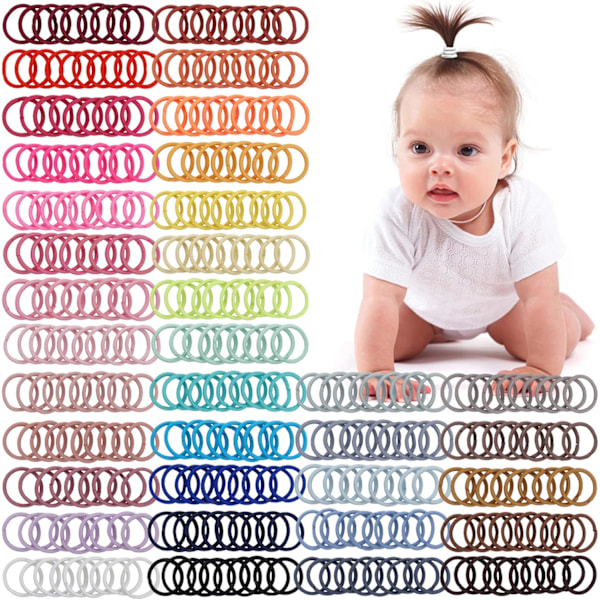 Multicolor Baby Hair Ties - 360 Pcs