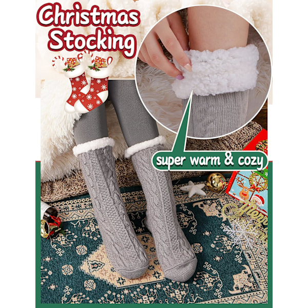 Damtofflor Fuzzy Socks Fluffy Cozy Cabin Varm Vinter Mjuk Tjock Bekväm Fleece