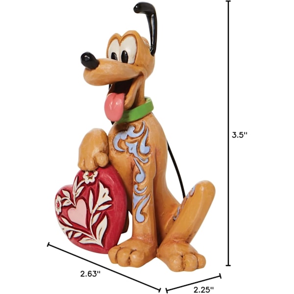 Enesco Jim Shore Disney Traditions Pluto med hjerte-figur, 3,5 tommer, flerfarvet