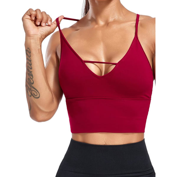 Kvinners langline sports-BH sømløs yoga crop topp medium-low support trenings-BH