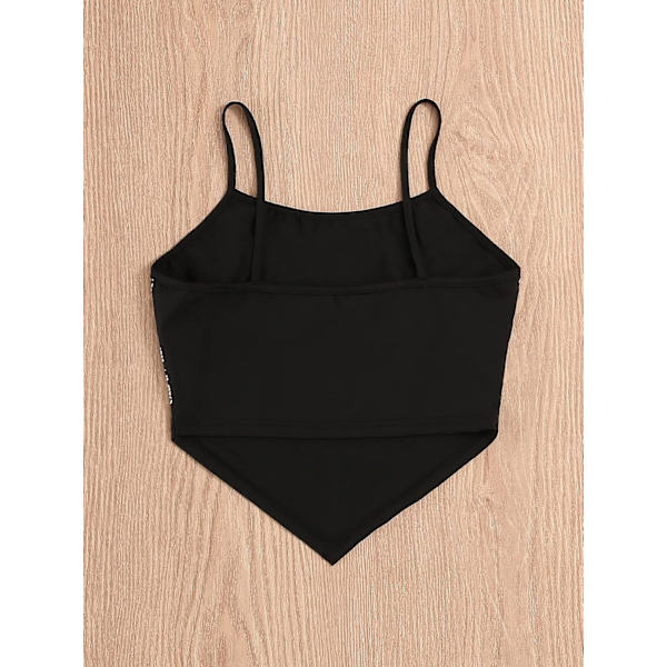 Kvinners Spaghetti Stropp Asymmetrisk Hem Bandana Cami Crop Top