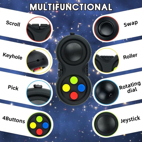 Original Stress Relief Controller - 8-Funktions Legetøj m/ Lanyard - Angstlindring