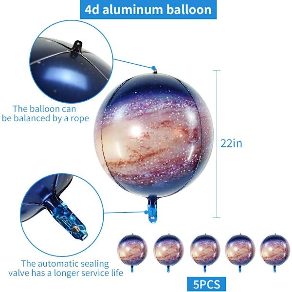 4D Jumboballonger folie 5 st.