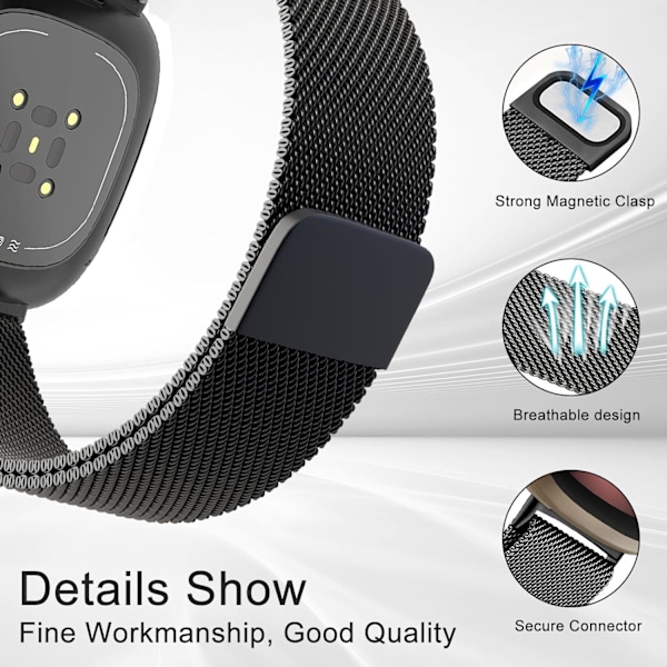 Magnetisk mesh for Fitbit Versa 3 - Kvinner menn
