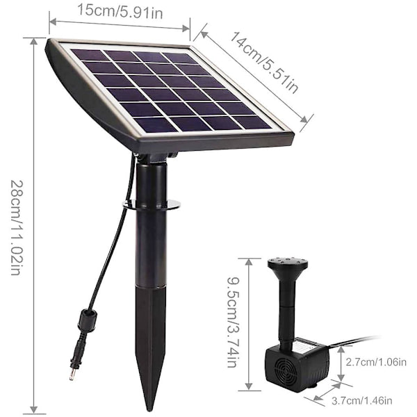 Solenergi fontän Ground Plug-in fontän Solar Split Belt Line Fountain Rockery Water Fountain