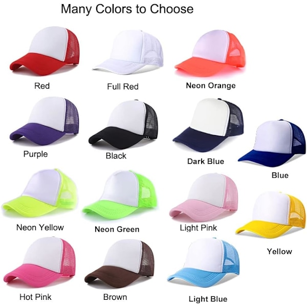 Sublimering Tom Polyester Mesh Cap Mesh Trucker Sommar Mesh Cap