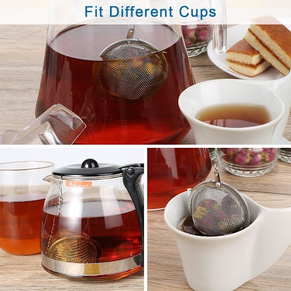2 st rostfria teinfuser i mesh, 2,1 tum tekula tesil