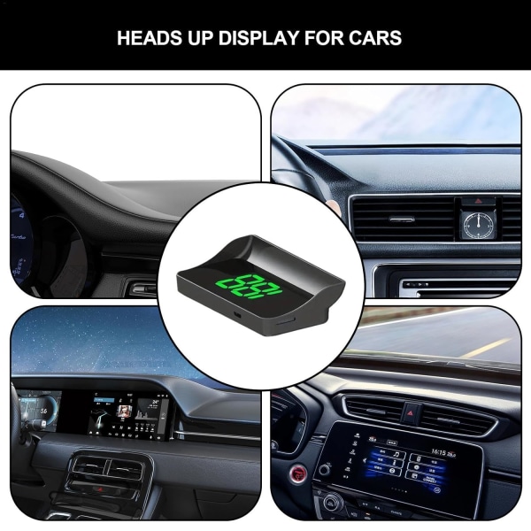 Head-up display til bilers forrude - Nøjagtig bil HUD-projektor, LED-farvedisplay med solskærm, automatisk til/fra, GPS-tilstand, bilens speedometer