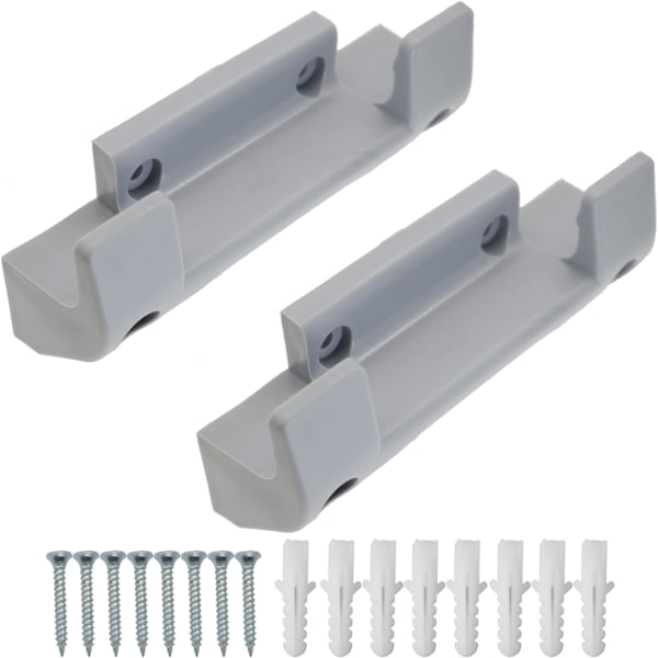 Hageslangeholder - Grå PVC veggmontert slangehjul (2-pakning)