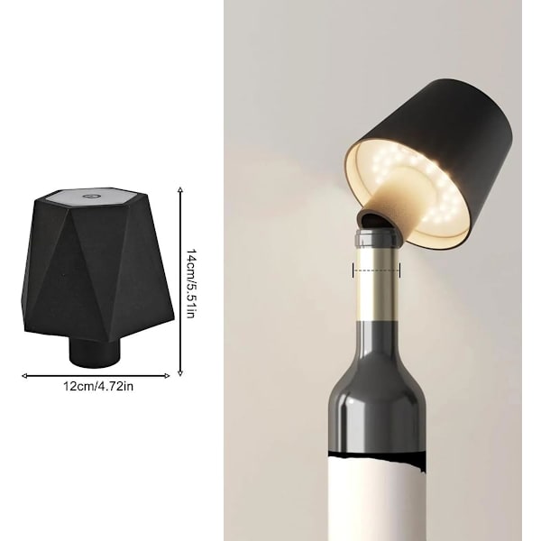LED Vinflaske Lampe 2000ma USB Genopladelig 3 Farver Dæmpbar Vinflaske Lys Berøring Kontrol Trådløs Bordlampe Natlampe Sengeborde Lamper Bar