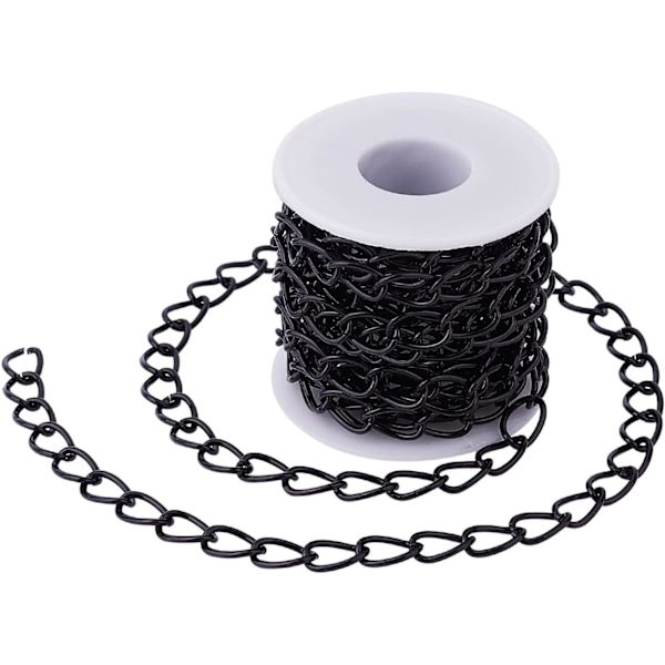 16,4 ft aluminium tvinnade kantkedjor 15x10x2 mm elektrofores svart