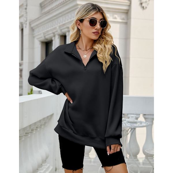 Dame Varm Sweatshirt med Lommer - Casual Pullover Toppe - L