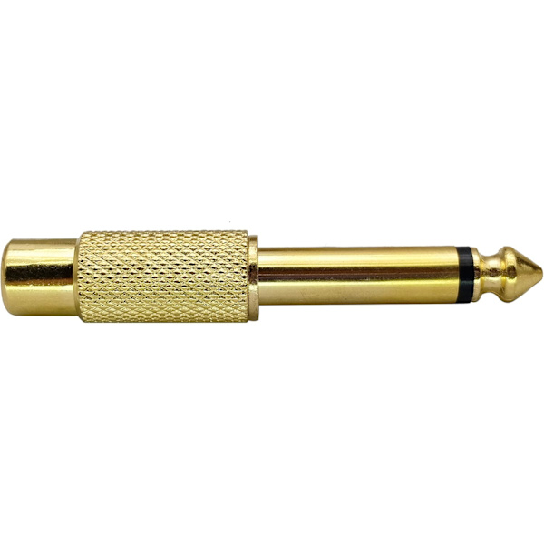 Guldbelagt RCA til 6,35 mm Mono Han-stik Adapter (5-pak)