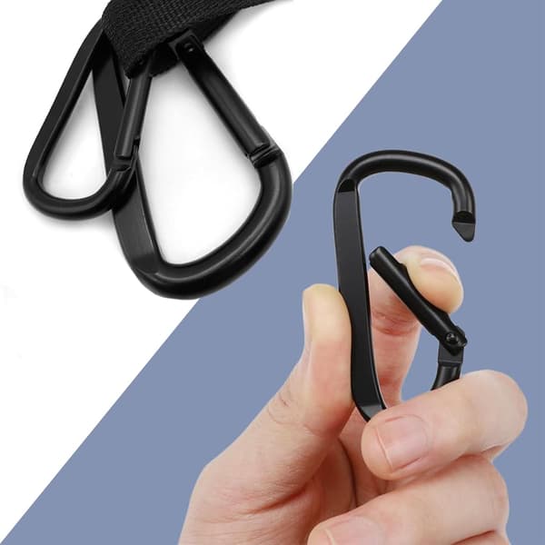 4 st skruvkarbinhakar, 6,7 cm, karbinhake, D-clip, karbinhake, aluminium, materialkarbinhake, lastkapacitet karbinhake med nyckelring,