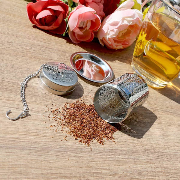 Løs te-si (1 pakke). Opgraderet diamantlook 18/8 rustfrit stål