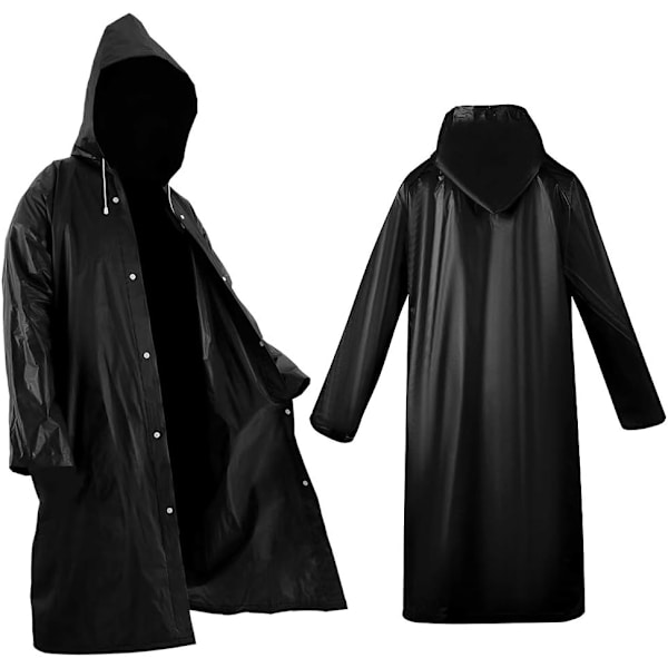 2-pak sorte bærbare ponchoer