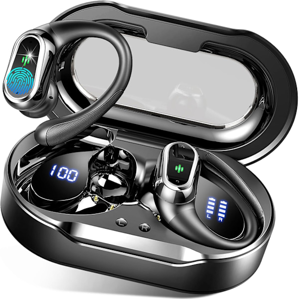 Bluetooth 5.4 Trådløse Ørepropper - 4 ENC Støyreduksjon, 50T Spilletid, IP7 Vanntett for Gym/Løping