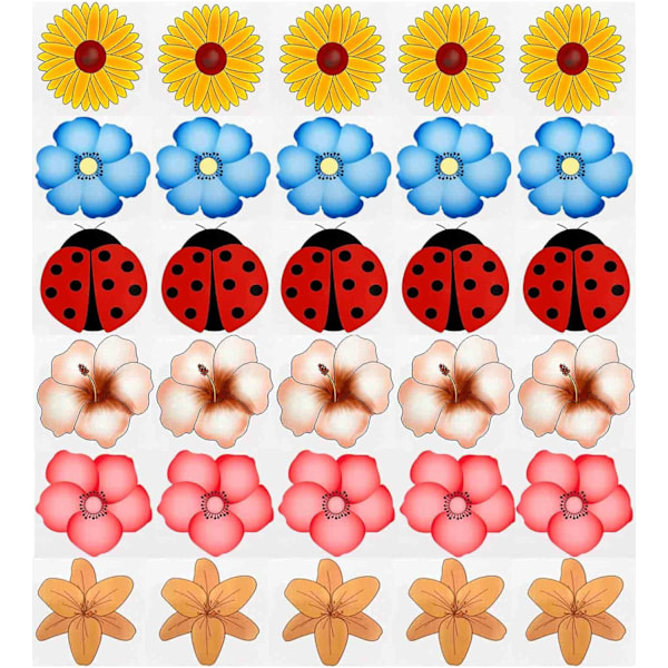 Fluefælder til vinduer (30 stk) - Klæbrige fluefangere med blomstermønster
