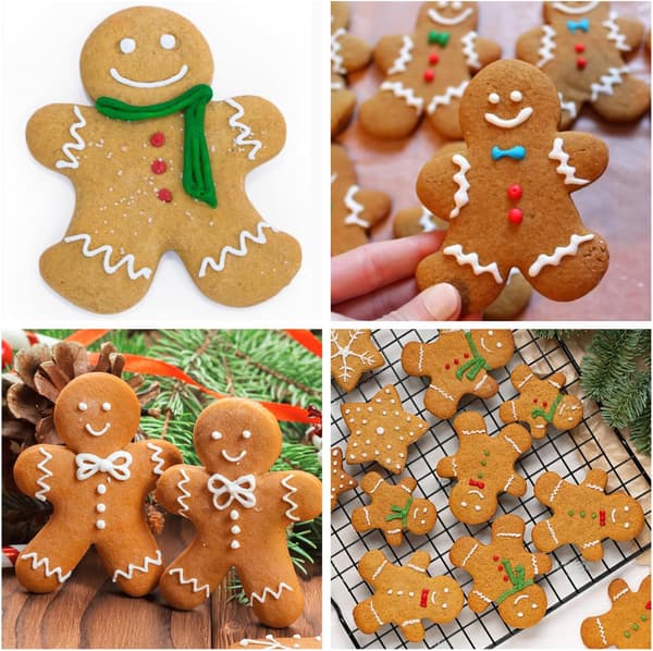 Pepperkakeformer jul, 5 pepperkakeformer, pepperkakemann, rustfritt stål, pepperkakeform, pepperkakemann, gaveformer for kjeks, baking, kake,