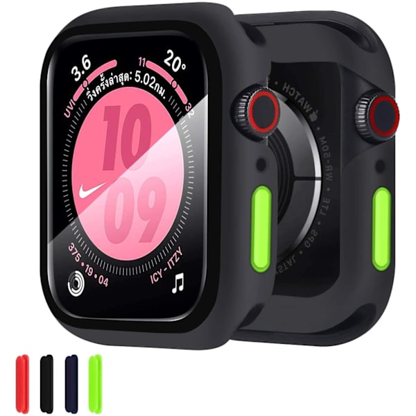 Kompatibelt Apple Watch 44mm Series 6/SE/5/4 fodral med härdat glas