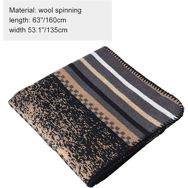 Dam vinter varm sjal wraps cape höst stickad ull rutig ponchos filt tröja