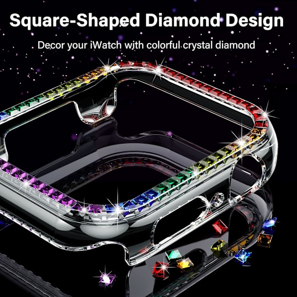 for Apple Watch Case 44mm Series 6/5/4/SE 2022, Multicolors Bling