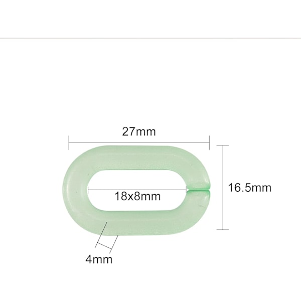 250 st Transparent Frosted Style Plast Länkringar Akryl Snabb