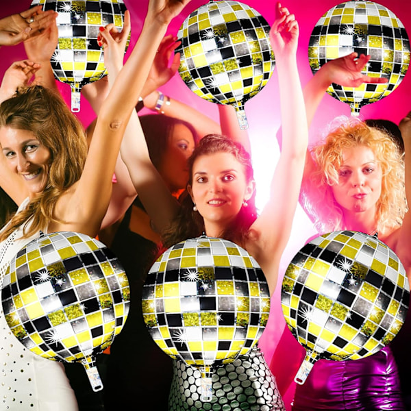 5 stk 22 tommers 4D disco ballonger store