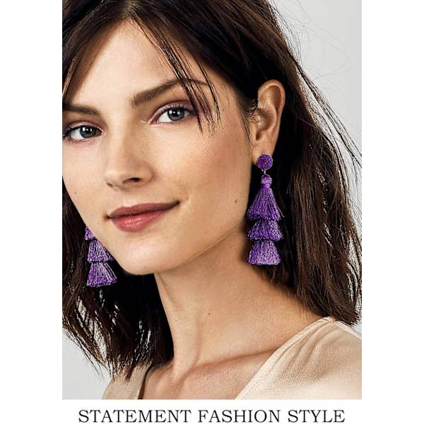 Fargerike lagdelte duskøreringer Bohemian lagdelte dusk drusy stud dangle drop